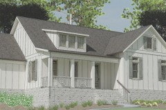 Cozy modern home with white board and batten exterior with full gable roof style