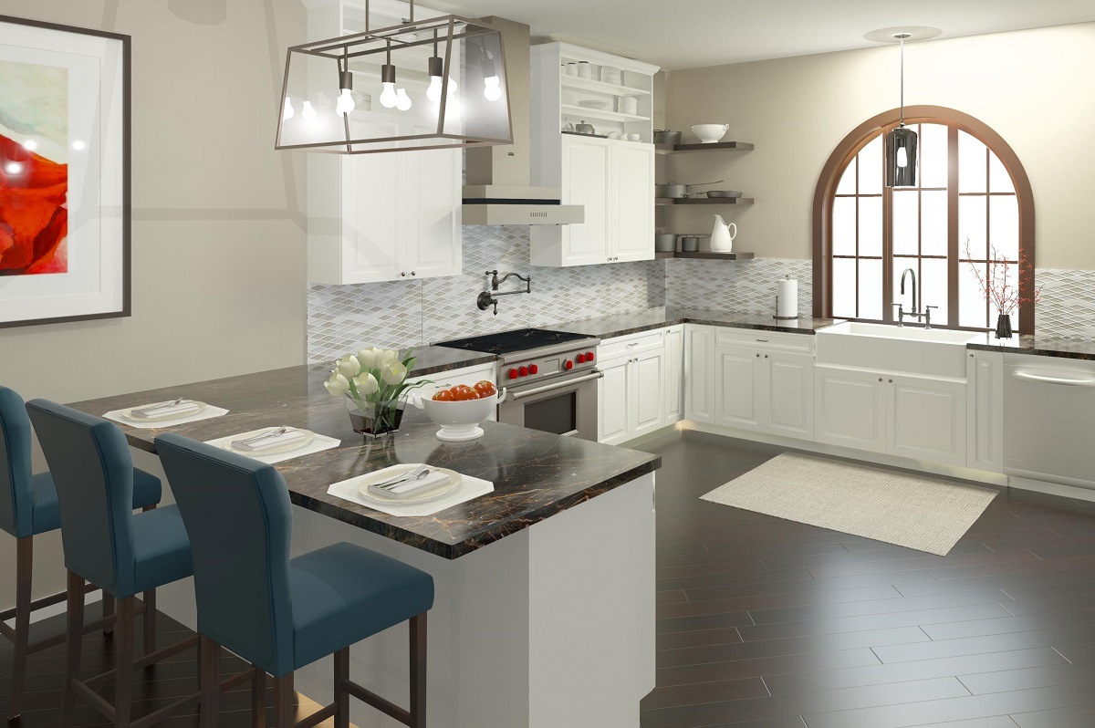 A kitchen design in Home Designer Software by Chief Architect.