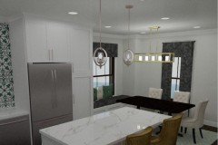 Kitchen design with a dining nook and modern style.