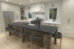 Modern kitchen space with full backsplash