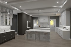 Kitchen with double island and private chefs kitchen