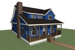 A dark blue colored house designed in Chief Architect.