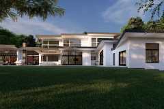 Timeless modern home design with floor to ceiling windows