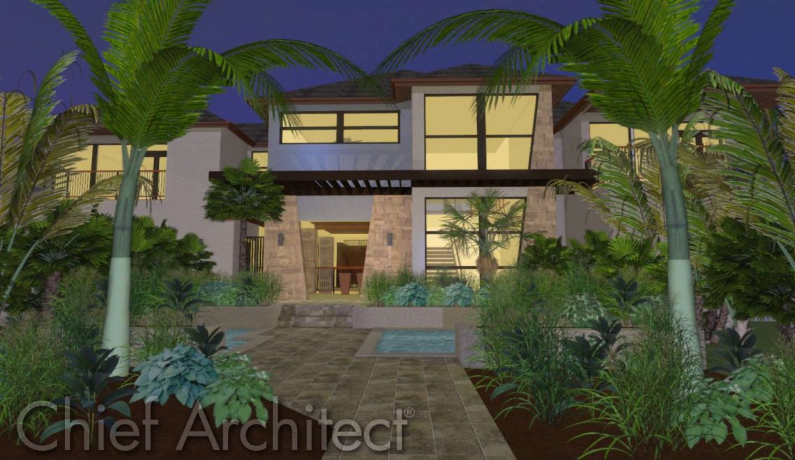 Asian inspired modern home design.