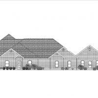 Elevation view of a home design.