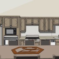 Large Kitchen with stainless steel appliances and a large center island.