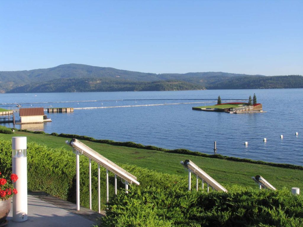 Coeur D Alene resort golf course and floating green.