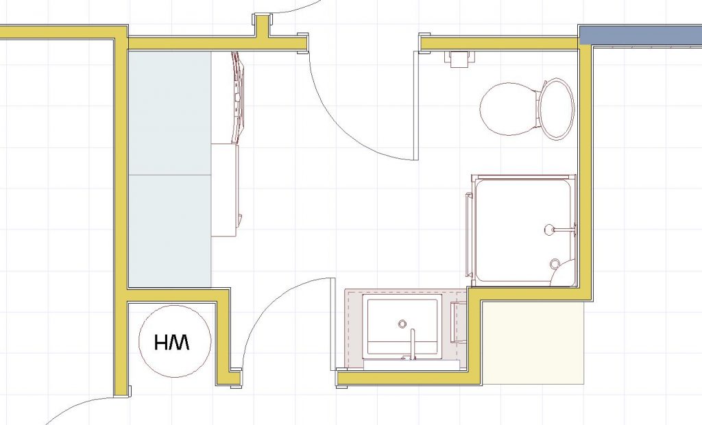 Combined bathroom and laundry room floor plan created in Home Designer Suite.
