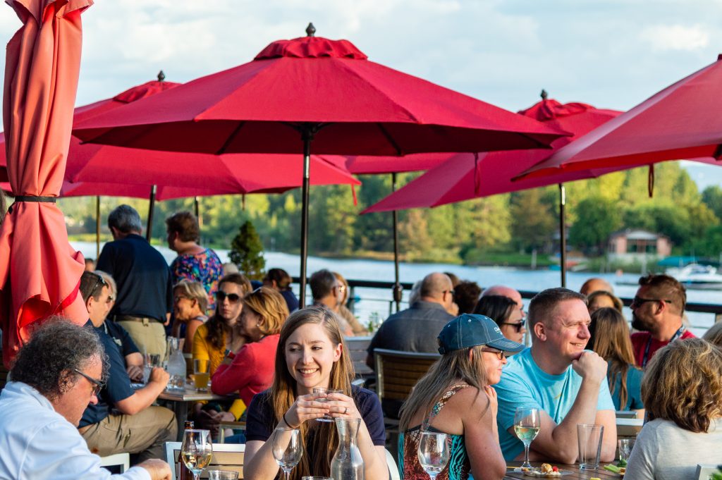 Chief Architect users enjoying an evening reception on the Spokane River.