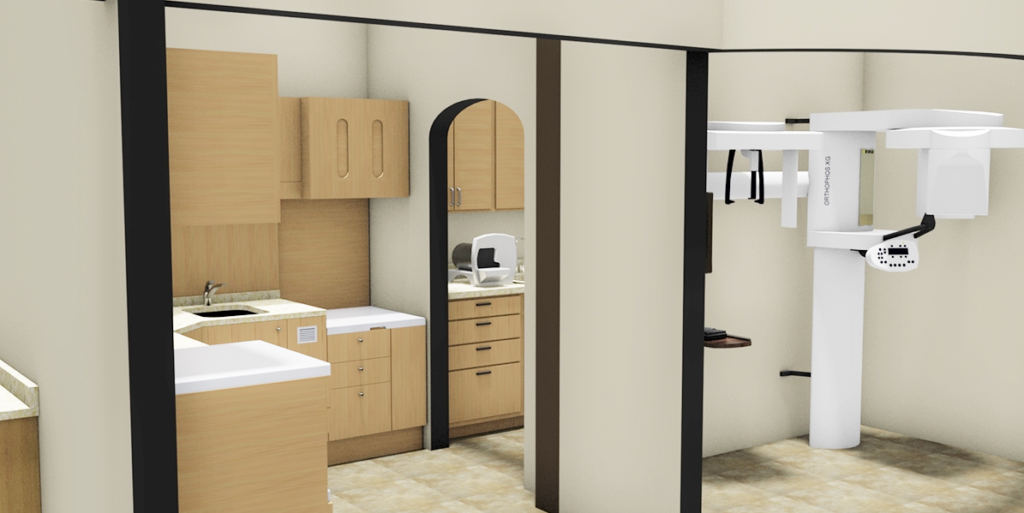 3D Render of Optometry office. 