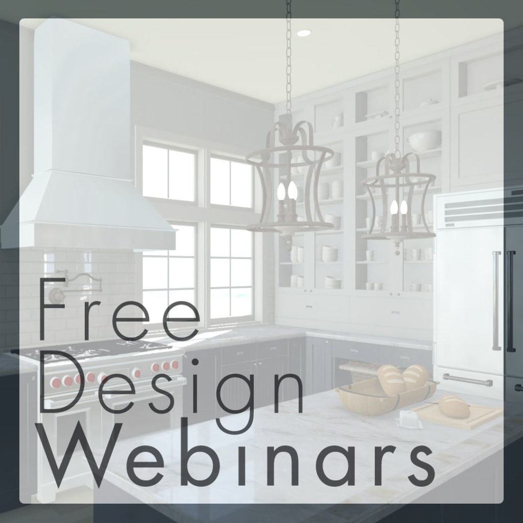 Kitchen rendering showcasing Chief Architect's free design webinars.