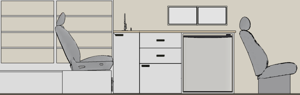 Elevation view of a van used for its conversion and restoration, created using Chief Architect Software.