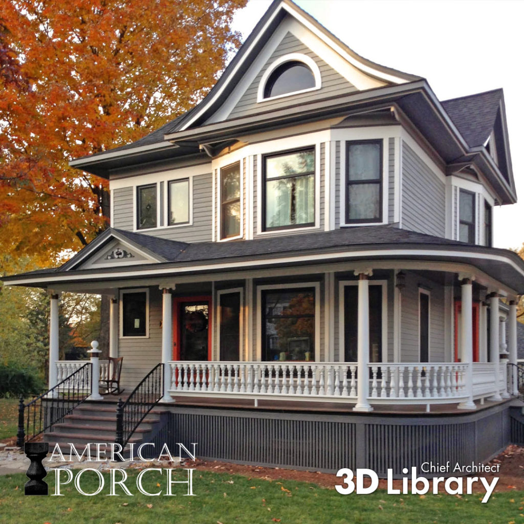 Click to download the American Porch catalog from Chief Architect's 3D Library.