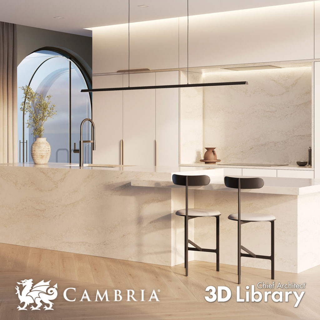 Click to download Cambria's catalog from the Chief Architect 3D Library