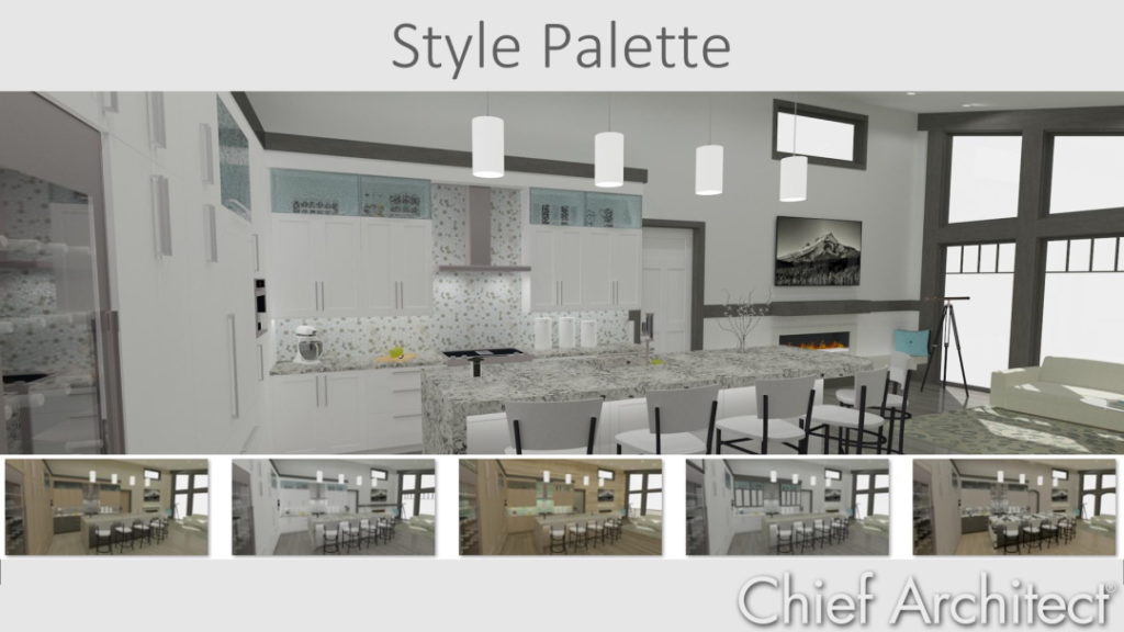 image of various designs using the style palette tool in chief architect