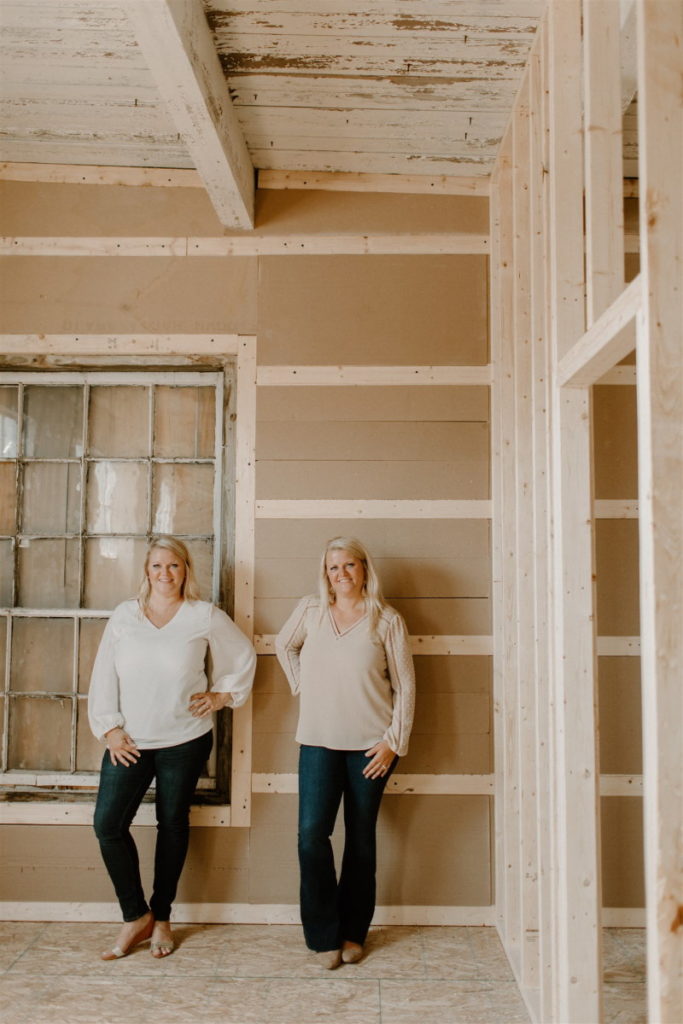 Kendra and Kerra at a construction site