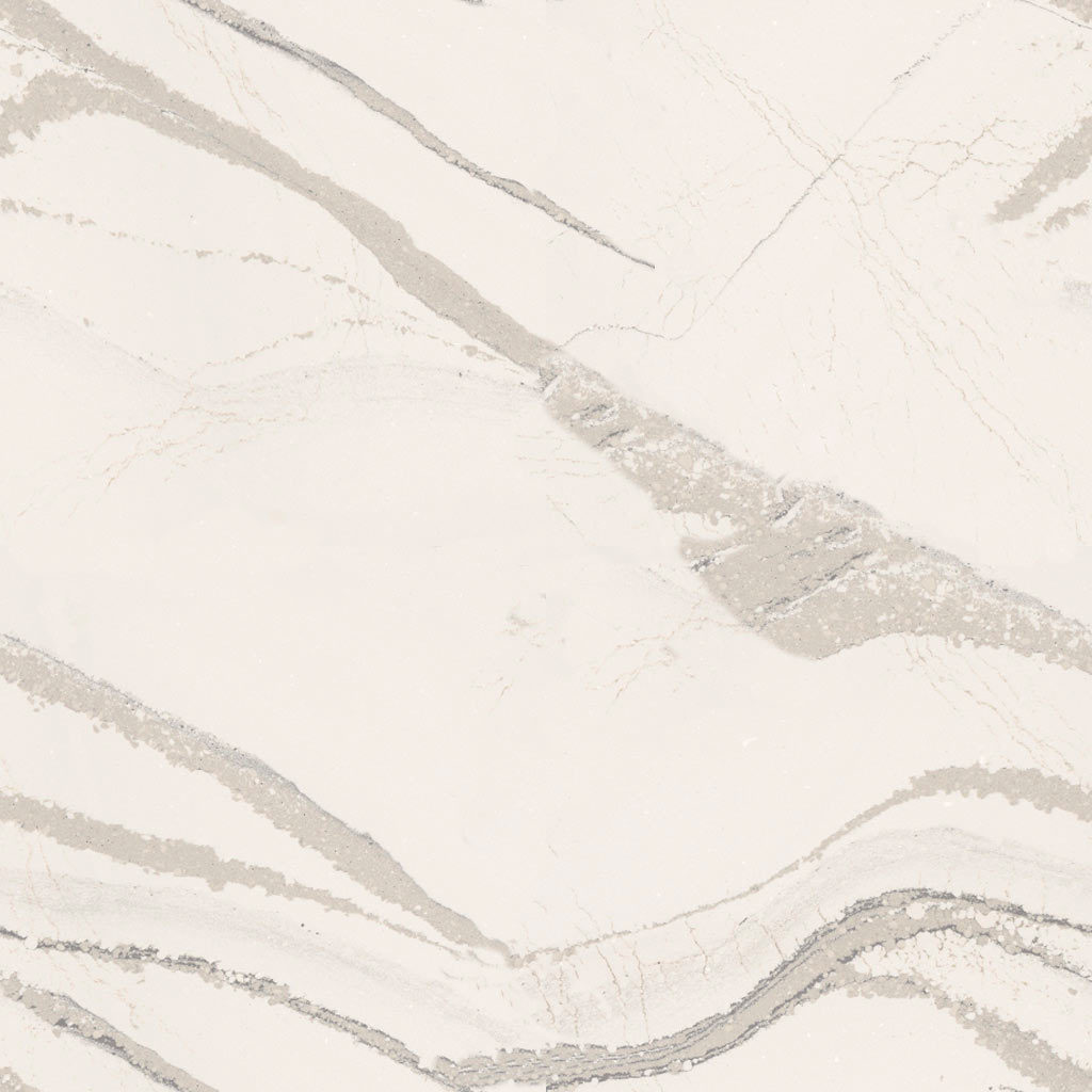 A white countertop swatch from Cambria.