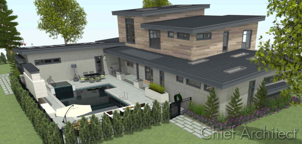The exterior of the Chief Architect Austin sample plan.