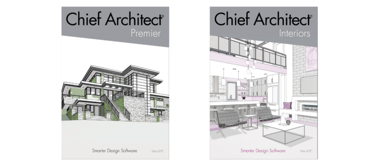 The covers of both Chief Architect Premier and Chief Architect Interiors.