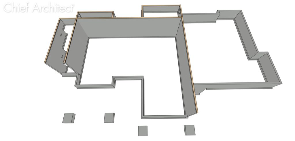A foundation from the Chief Architect Bachelor View sample plan.