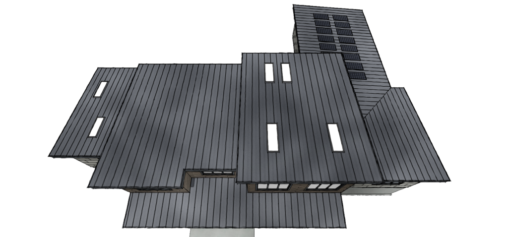 Roof design of the Chief Architect Austin sample plan.