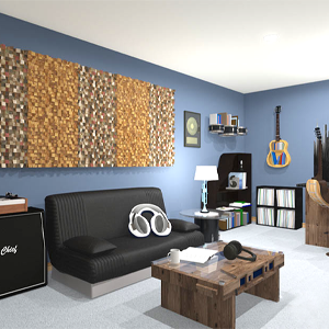 A music room designed in Chief Architect.
