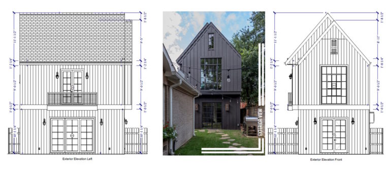 REMODEL Design with elevation views and dimensions