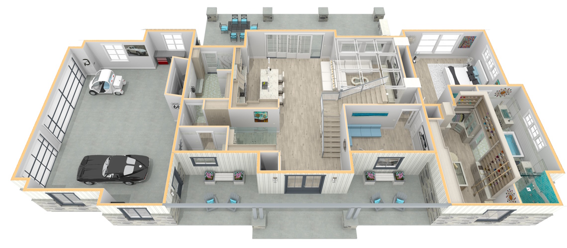 Dollhouse floor plan view using Chief Architect