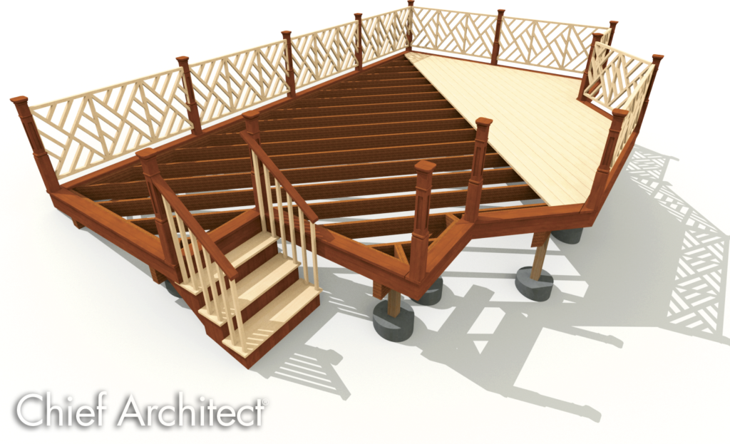 A deck designed in Chief Architect Software. 