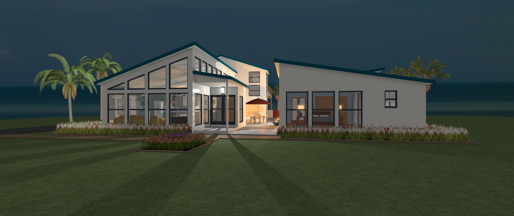 Modern home design with middle breezeway.