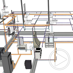 Watch a video on creating 3D plumbing using molding polylines in Chief Architect.