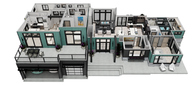 Dollhouse Rendering of a house designed in Chief Architect software